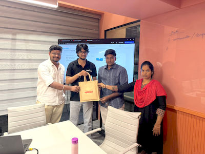 upGrad Chennai Office - student and parents with the counselling team after their study abroad session